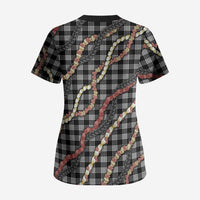 Hawaii Palaka Niihau Shell Lei Scrub Top Tropical Island Plaid Patterns