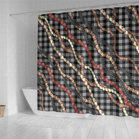 Hawaii Palaka Niihau Shell Lei Shower Curtain Tropical Island Plaid Patterns