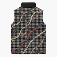 Hawaii Palaka Niihau Shell Lei Sleeveless Puffer Jacket Tropical Island Plaid Patterns