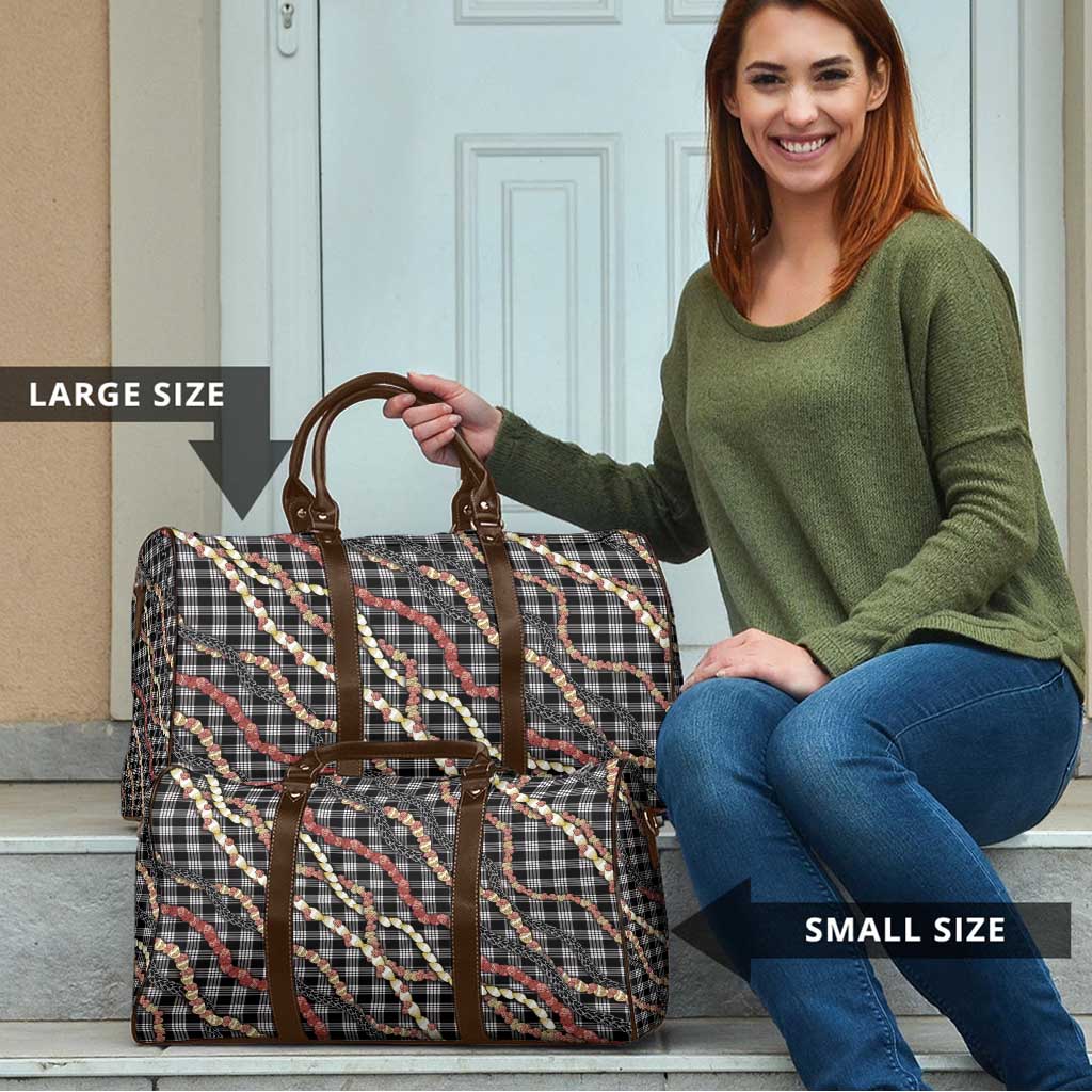 Hawaii Palaka Niihau Shell Lei Travel Bag Tropical Island Plaid Patterns