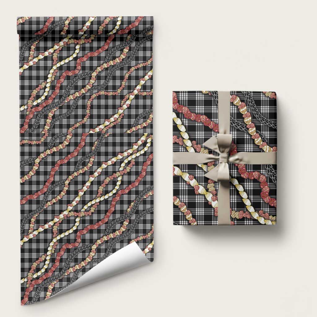 Hawaii Palaka Niihau Shell Lei Wrapping Paper Tropical Island Plaid Patterns