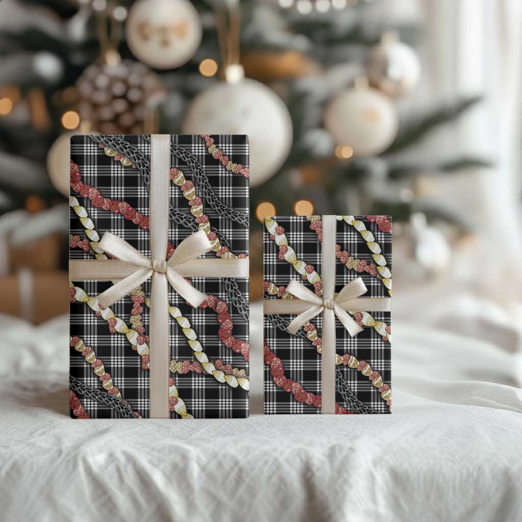 Hawaii Palaka Niihau Shell Lei Wrapping Paper Tropical Island Plaid Patterns