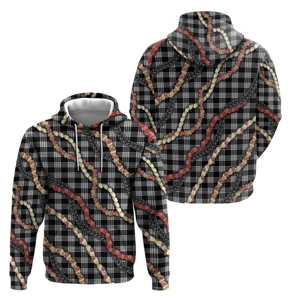 Hawaii Palaka Niihau Shell Lei Zip Hoodie Tropical Island Plaid Patterns