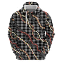 Hawaii Palaka Niihau Shell Lei Zip Hoodie Tropical Island Plaid Patterns