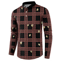Hawaii Palaka Kahelelani Shell Lei Costume Button Sweatshirt Plaid Patterns