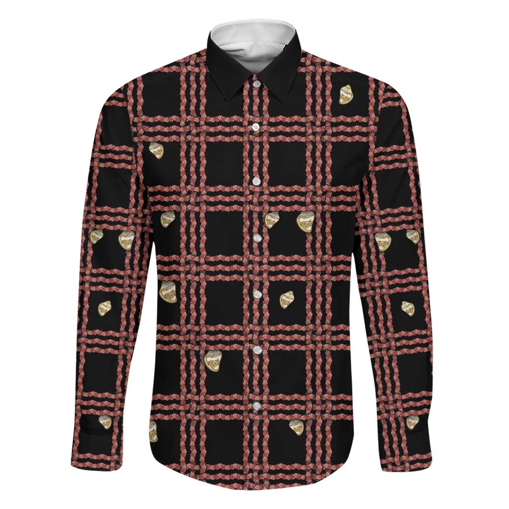 Hawaii Palaka Kahelelani Shell Lei Costume Family Matching Long Sleeve Bodycon Dress and Hawaiian Shirt Plaid Patterns