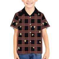 Hawaii Palaka Kahelelani Shell Lei Costume Family Matching Puletasi and Hawaiian Shirt Plaid Patterns