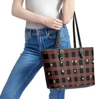 Hawaii Palaka Kahelelani Shell Lei Costume Leather Tote Bag Plaid Patterns
