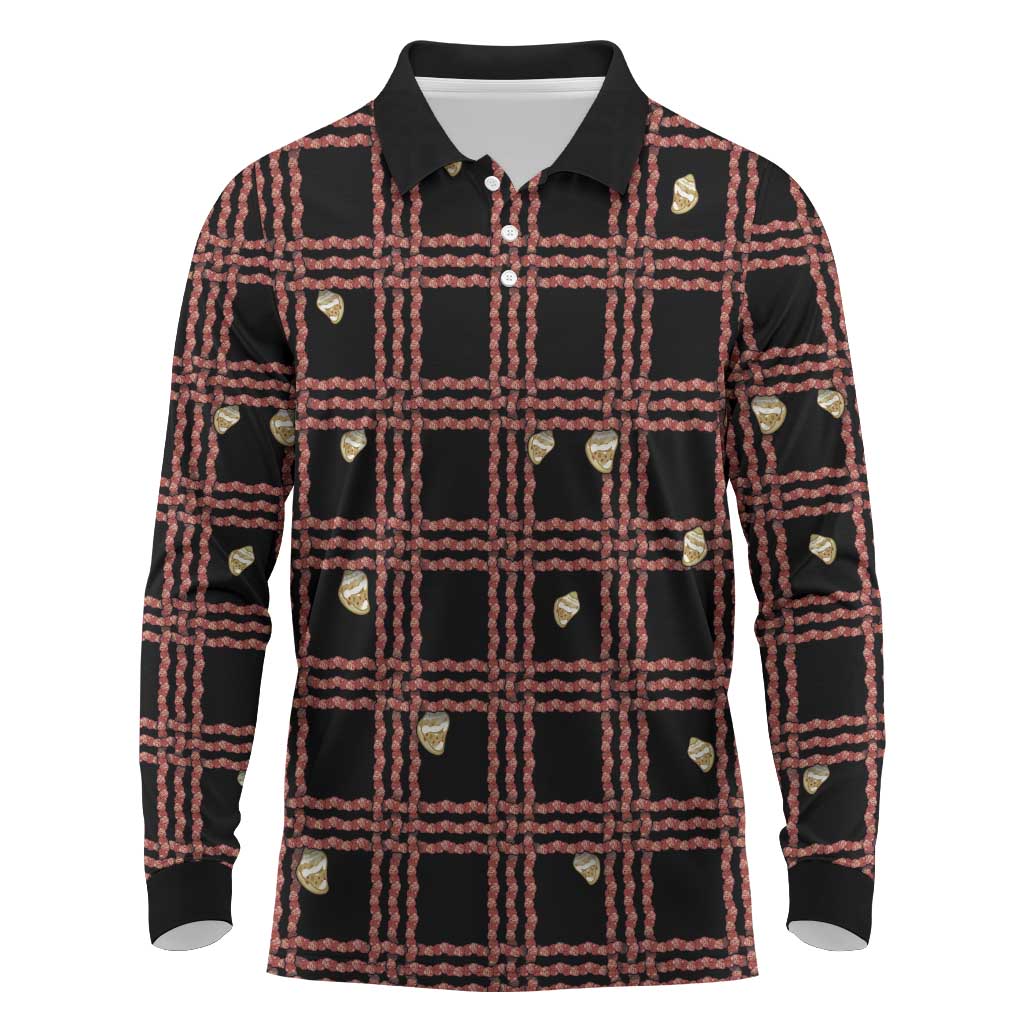 Hawaii Palaka Kahelelani Shell Lei Costume Long Sleeve Polo Shirt Plaid Patterns