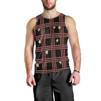 Hawaii Palaka Kahelelani Shell Lei Costume Men Tank Top Plaid Patterns