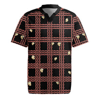 Hawaii Palaka Kahelelani Shell Lei Costume Rugby Jersey Plaid Patterns