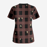 Hawaii Palaka Kahelelani Shell Lei Costume Scrub Top Plaid Patterns