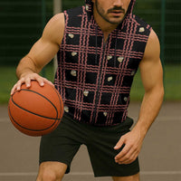 Hawaii Palaka Kahelelani Shell Lei Costume Sleeveless Zip Hoodie Plaid Patterns