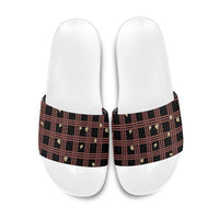 Hawaii Palaka Kahelelani Shell Lei Costume Slide Sandals Plaid Patterns