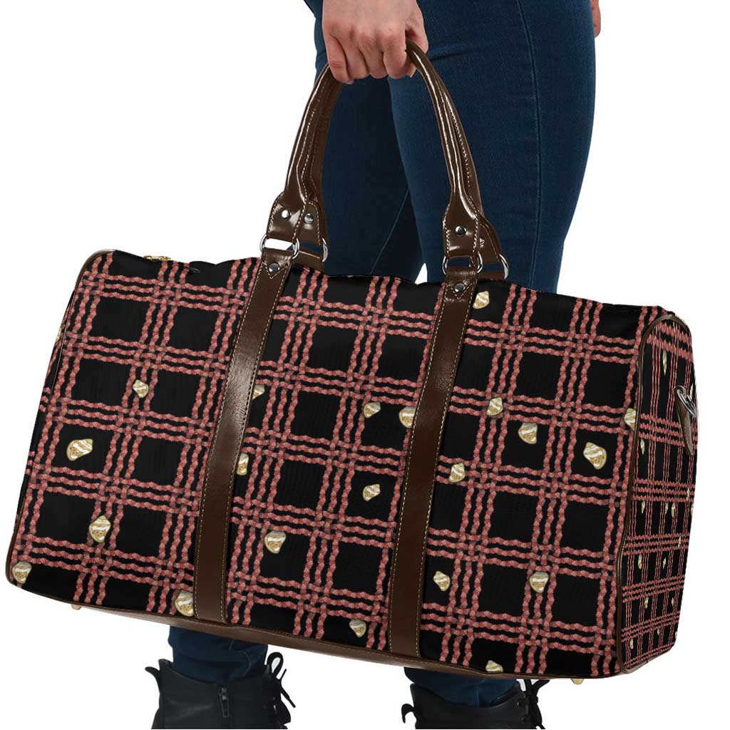 Hawaii Palaka Kahelelani Shell Lei Costume Travel Bag Plaid Patterns