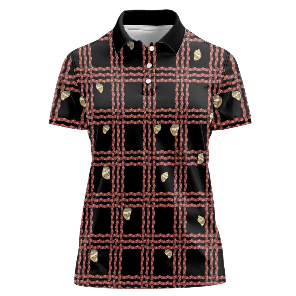 Hawaii Palaka Kahelelani Shell Lei Costume Women Polo Shirt Plaid Patterns