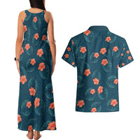 Hawaii Monstera Couples Matching Tank Maxi Dress and Hawaiian Shirt Hibiscus Flowers Simple Style - Polynesian Pride