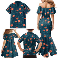 Hawaii Monstera Family Matching Mermaid Dress and Hawaiian Shirt Hibiscus Flowers Simple Style DT05 - Polynesian Pride