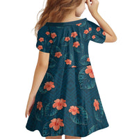 Hawaii Monstera Family Matching Off Shoulder Short Dress and Hawaiian Shirt Hibiscus Flowers Simple Style DT05 - Polynesian Pride