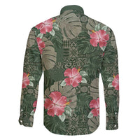 Hawaii Family Matching Mermaid Dress and Hawaiian Shirt Green Polynesian Monstera Patterns - Polynesian Pride