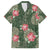 Hawaii Family Matching Off The Shoulder Long Sleeve Dress and Hawaiian Shirt Green Polynesian Monstera Patterns - Polynesian Pride