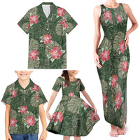 Hawaii Family Matching Tank Maxi Dress and Hawaiian Shirt Green Polynesian Monstera Patterns DT05 - Polynesian Pride