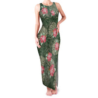 Hawaii Family Matching Tank Maxi Dress and Hawaiian Shirt Green Polynesian Monstera Patterns DT05 Mom's Dress Green - Polynesian Pride