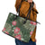 Hawaii Leather Tote Bag Green Polynesian Monstera Patterns - Polynesian Pride