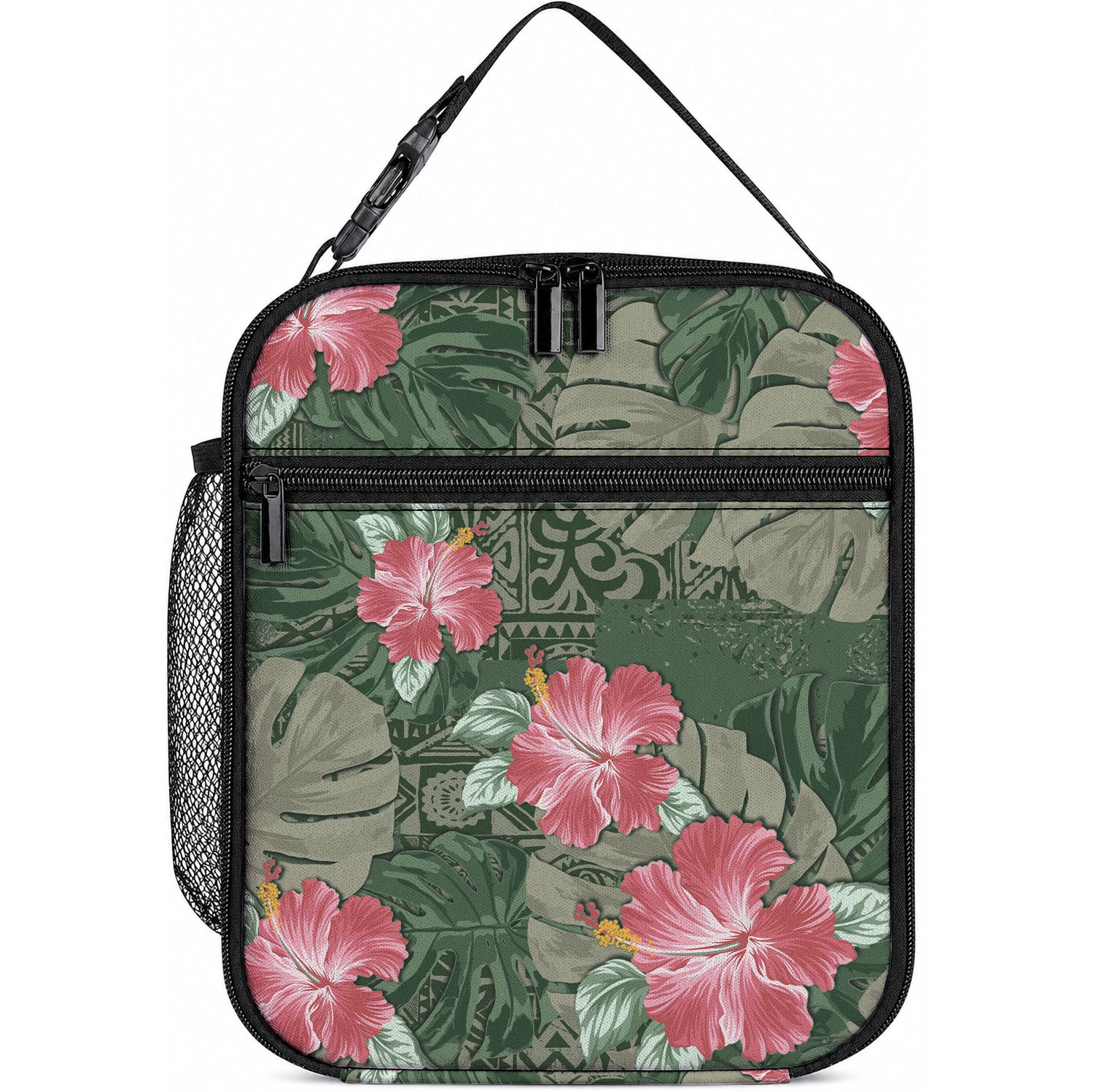 Hawaii Lunch Bag Green Polynesian Monstera Patterns DT05 10.2 × 8.3 × 4.3 inch Green - Polynesian Pride