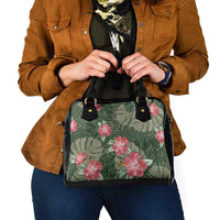 Hawaii Shoulder Handbag Green Polynesian Monstera Patterns - Polynesian Pride