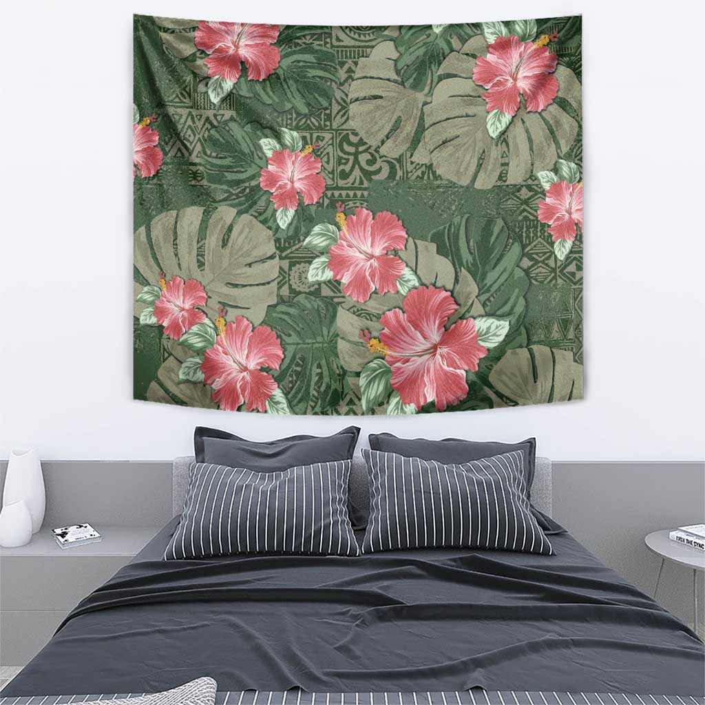Hawaii Tapestry Green Polynesian Monstera Patterns - Polynesian Pride