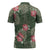 Hawaii Zipper Polo Shirt Green Polynesian Monstera Patterns - Polynesian Pride