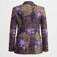 Hawaii Blazer Purple Polynesian Monstera Patterns - Polynesian Pride