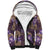 Hawaii Sherpa Hoodie Purple Polynesian Monstera Patterns - Polynesian Pride
