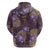 Hawaii Zip Hoodie Purple Polynesian Monstera Patterns - Polynesian Pride
