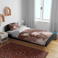 Hawaii Bedding Set Brown Polynesian Monstera Patterns - Polynesian Pride