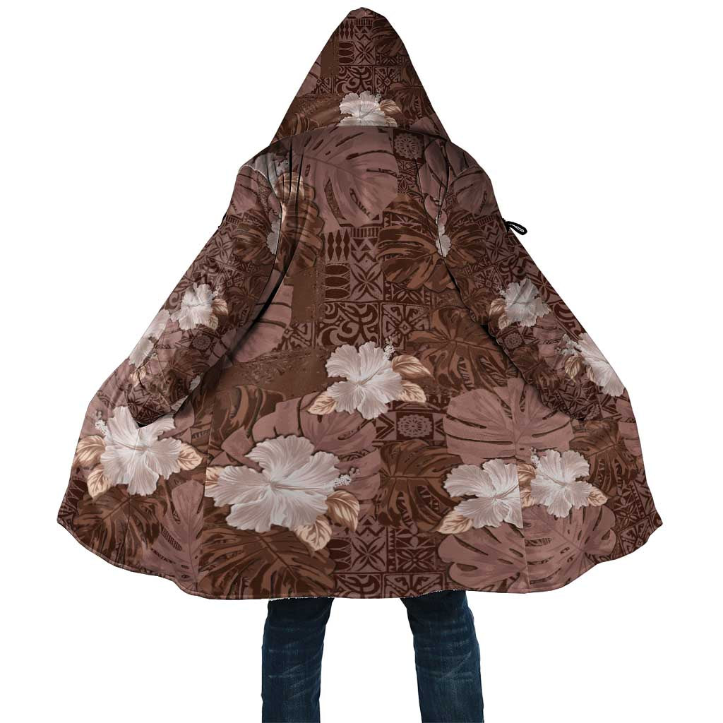 Hawaii Cloak Brown Polynesian Monstera Patterns - Polynesian Pride