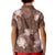Hawaii Kid Polo Shirt Brown Polynesian Monstera Patterns - Polynesian Pride