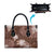 Hawaii Leather Bag Brown Polynesian Monstera Patterns - Polynesian Pride