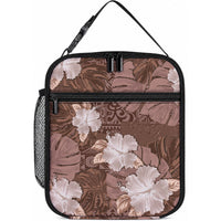 Hawaii Lunch Bag Brown Polynesian Monstera Patterns
