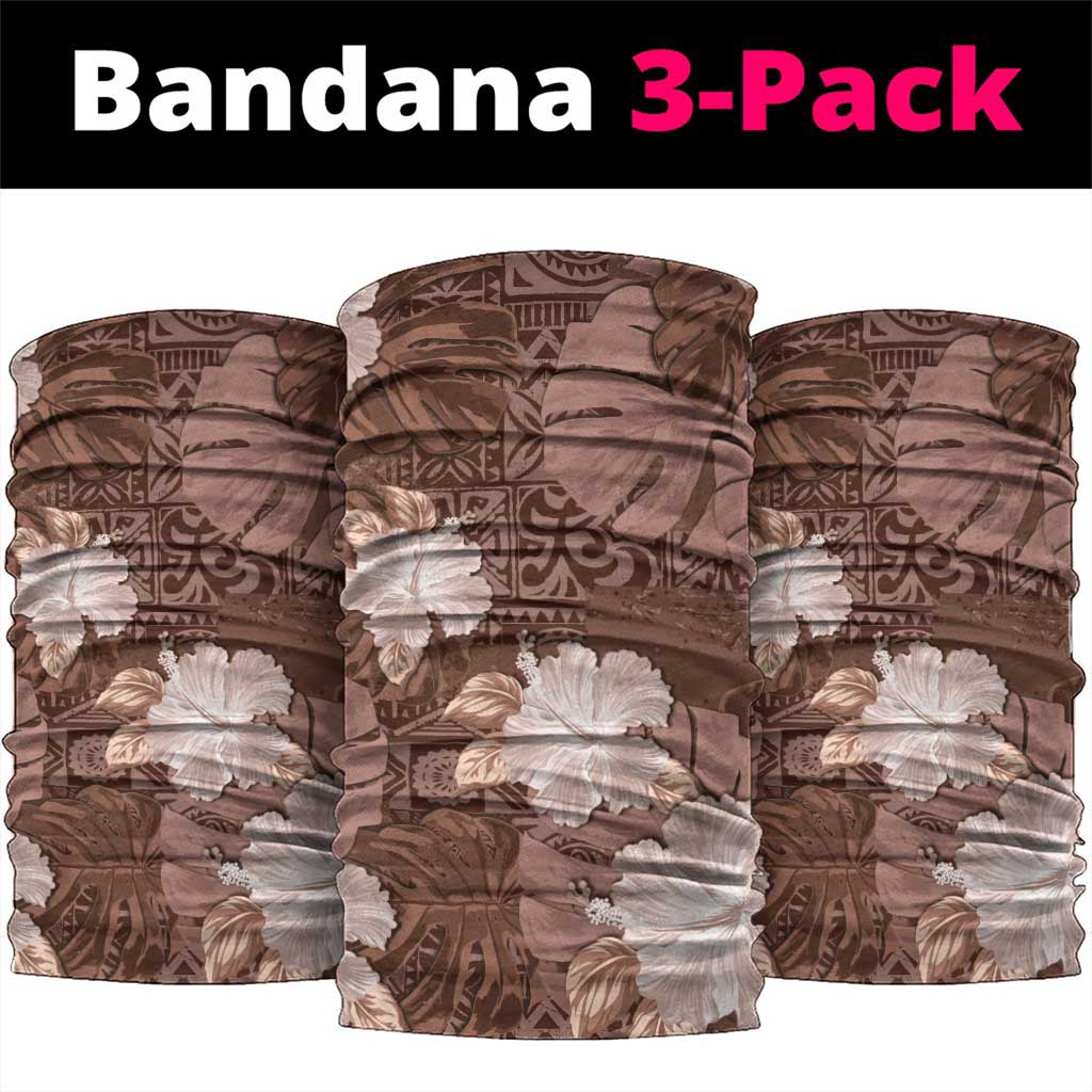 Hawaii Neck Gaiter Brown Polynesian Monstera Patterns DT05