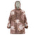 Hawaii Wearable Blanket Hoodie Brown Polynesian Monstera Patterns - Polynesian Pride