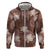 Hawaii Zip Hoodie Brown Polynesian Monstera Patterns - Polynesian Pride