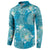 Hawaii Button Sweatshirt Teal Polynesian Monstera Patterns - Polynesian Pride