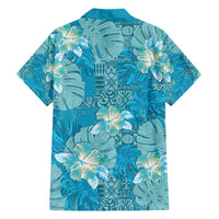 Hawaii Hawaiian Shirt Teal Polynesian Monstera Patterns - Polynesian Pride