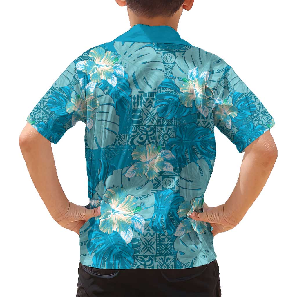 Hawaii Hawaiian Shirt Teal Polynesian Monstera Patterns - Polynesian Pride