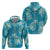 Hawaii Hoodie Teal Polynesian Monstera Patterns - Polynesian Pride