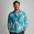 Hawaii Long Sleeve Polo Shirt Teal Polynesian Monstera Patterns - Polynesian Pride
