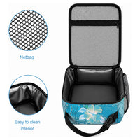 Hawaii Lunch Bag Teal Polynesian Monstera Patterns