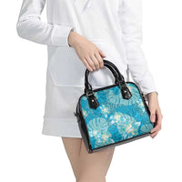 Hawaii Shoulder Handbag Teal Polynesian Monstera Patterns - Polynesian Pride